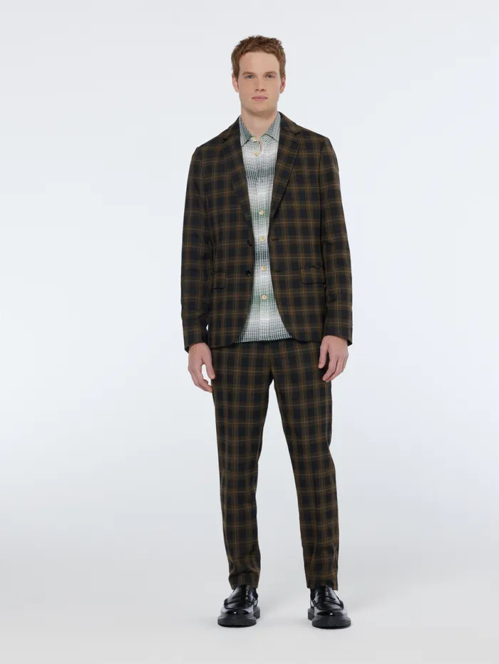 Irving 8211 Yarndyed Tailored Check Chino Golden Brown Check Men Scotch and Soda Pants