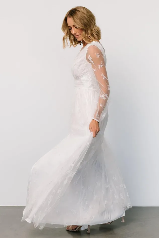 Isabelle Tulle Maxi Dress White Women Baltic Born Bridal Isabelle Tulle Maxi Dress White Women Baltic Born Bridal