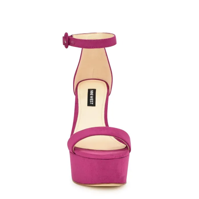 Ivana Ankle Strap Sandals Pink Suede Women Nine West Sandals Ivana Ankle Strap Sandals Pink Suede Women Nine West Sandals
