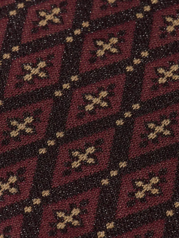 JACQUARD KNITTED ZIPTHROUGH JACKET Dark Bordeaux Women Scotch and Soda Knitwear JACQUARD KNITTED ZIPTHROUGH JACKET Dark Bordeaux Women Scotch and Soda Knitwear