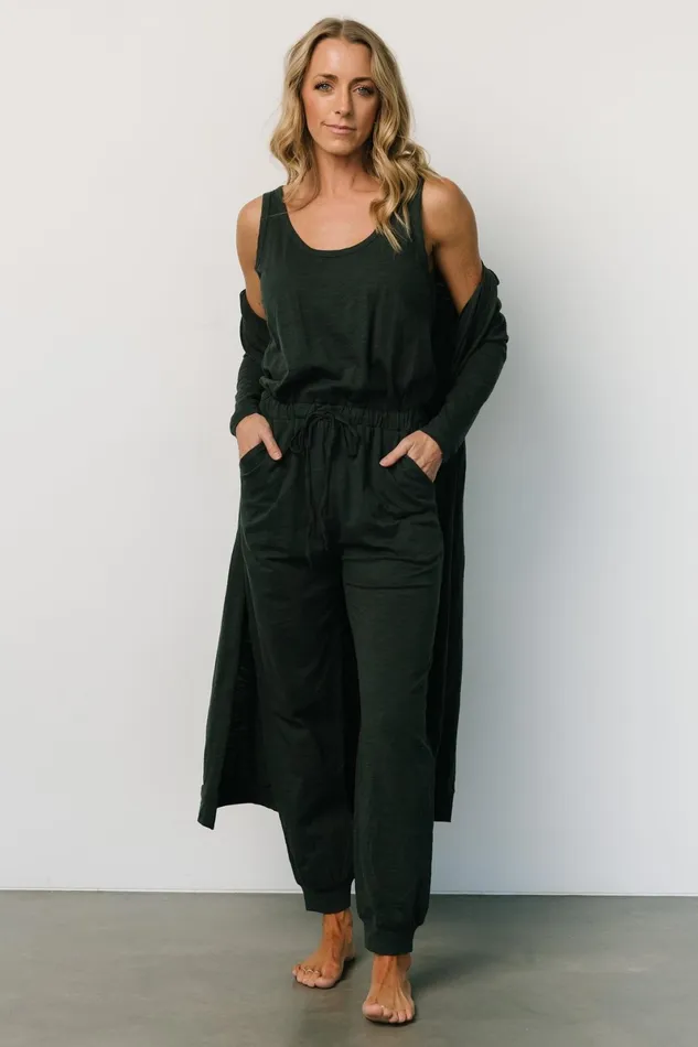 Janae Jumpsuit Cardigan Set Dark Green Women Baltic Born Cardigans