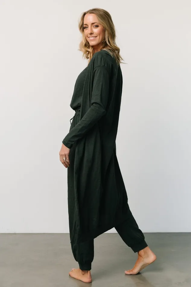 Janae Jumpsuit Cardigan Set Dark Green Women Baltic Born Cardigans
