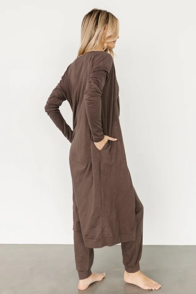 Janae Jumpsuit Cardigan Set Mocha Women Baltic Born Cardigans