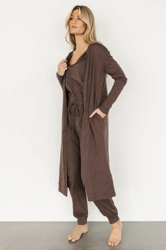 Janae Jumpsuit Cardigan Set Mocha Women Baltic Born Cardigans