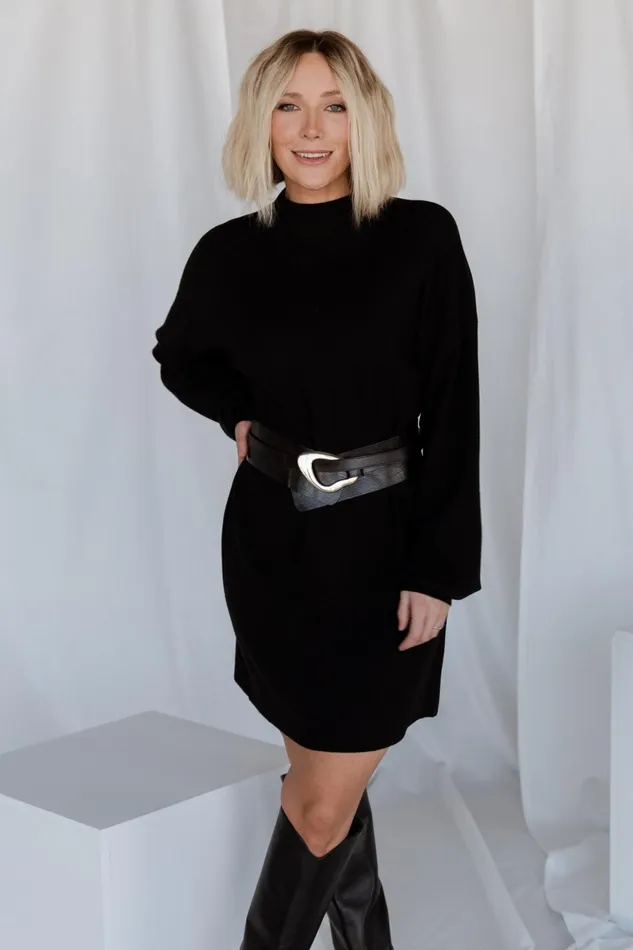 Jennings Sweater Dress Black Women Baltic Born Short Dresses Jennings Sweater Dress Black Women Baltic Born Short Dresses
