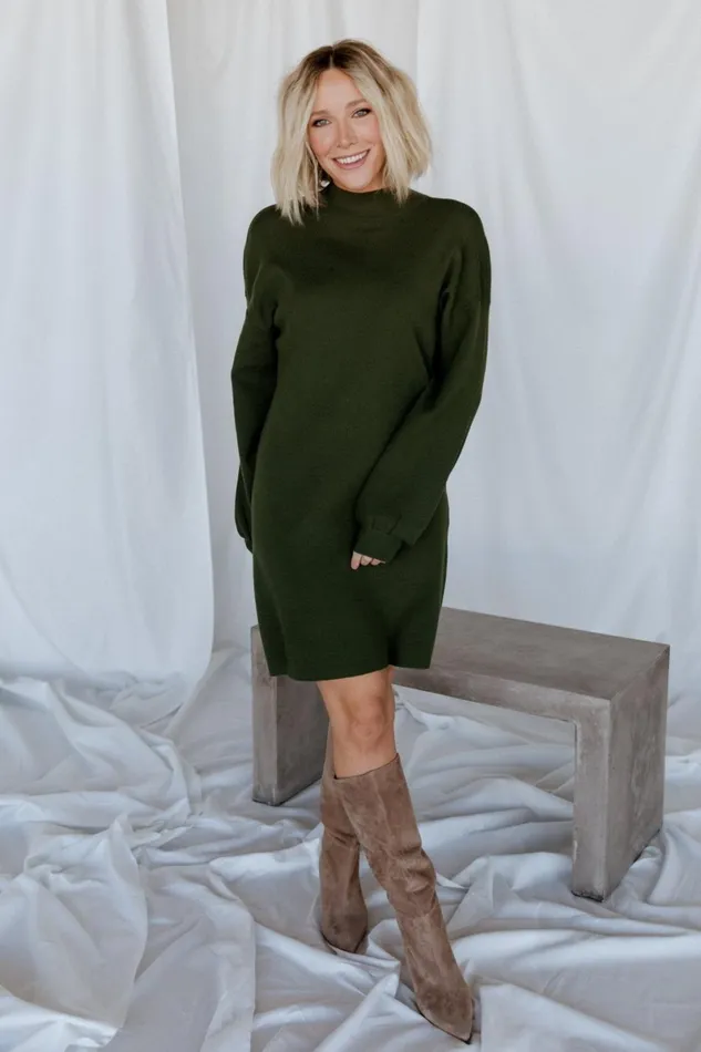 Jennings Sweater Dress Deep Olive Women Baltic Born Short Dresses