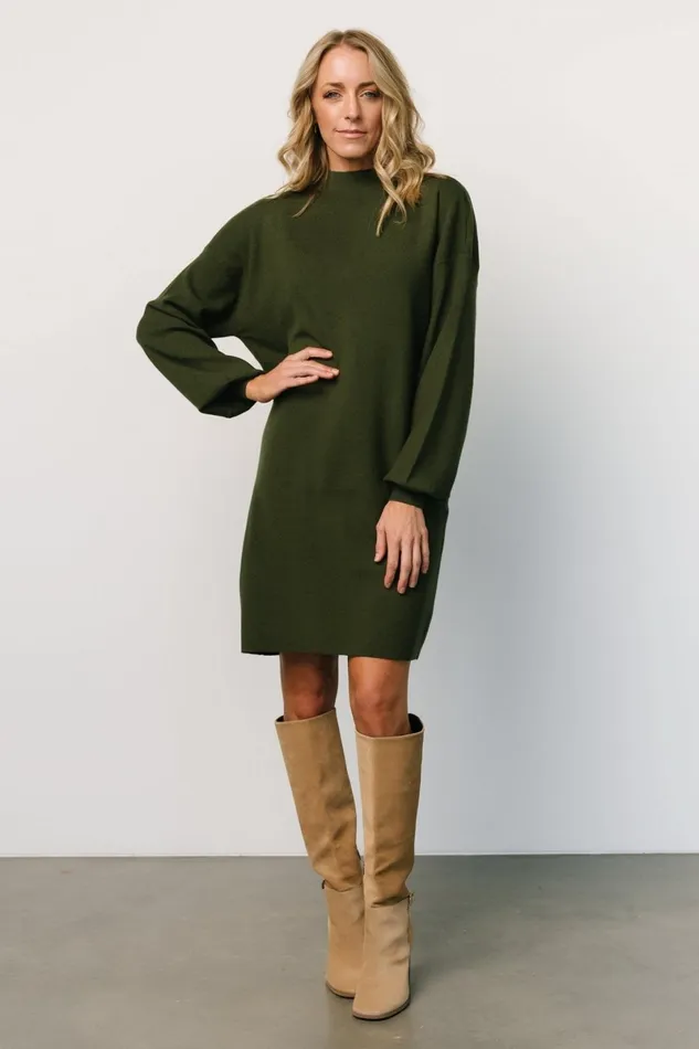 Jennings Sweater Dress Deep Olive Women Baltic Born Short Dresses Jennings Sweater Dress Deep Olive Women Baltic Born Short Dresses