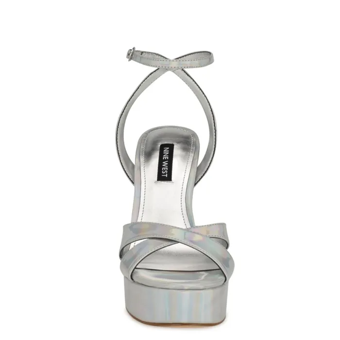 Jessie Platform Ankle Strap Sandals Silver Women Nine West Platforms Jessie Platform Ankle Strap Sandals Silver Women Nine West Platforms