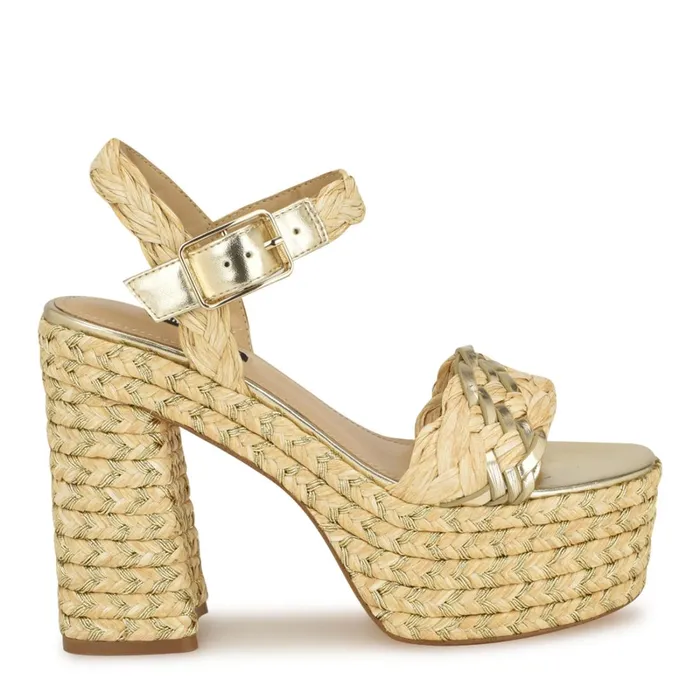 Jolane Espadrille Platform Sandals Medium Natural Women Nine West Sandals