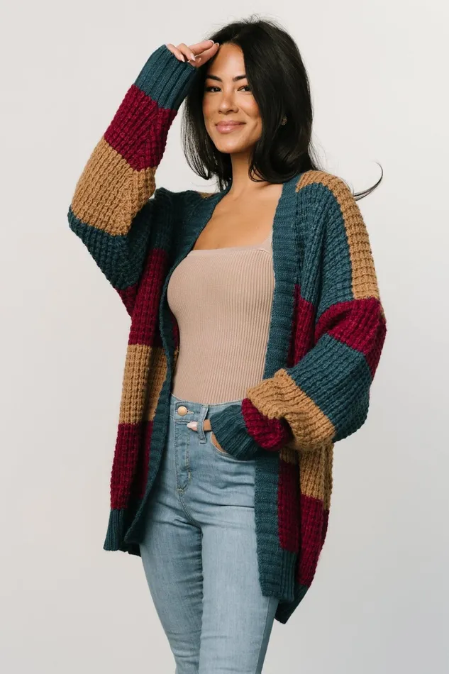 Jonah Chunky Knit Cardigan Deep Topaz Multi Women Baltic Born Cardigans Jonah Chunky Knit Cardigan Deep Topaz Multi Women Baltic Born Cardigans