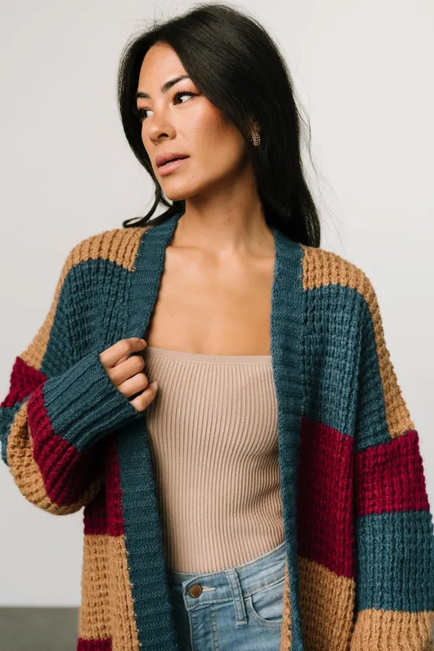 Jonah Chunky Knit Cardigan Deep Topaz Multi Women Baltic Born Cardigans Jonah Chunky Knit Cardigan Deep Topaz Multi Women Baltic Born Cardigans