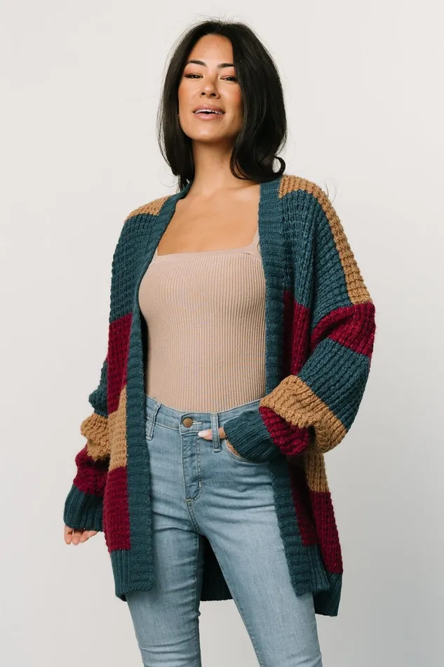 Jonah Chunky Knit Cardigan Deep Topaz Multi Women Baltic Born Cardigans Jonah Chunky Knit Cardigan Deep Topaz Multi Women Baltic Born Cardigans