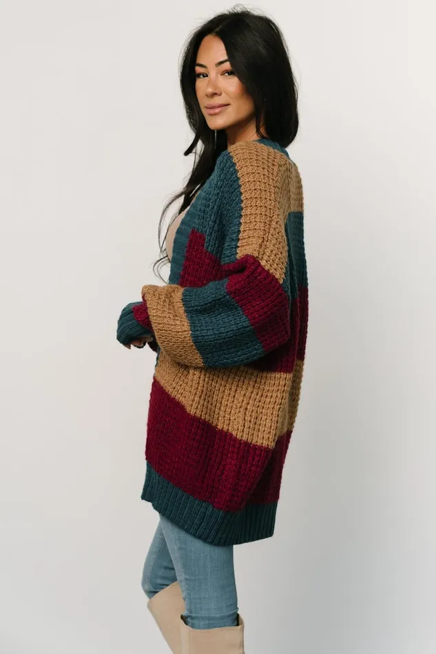 Jonah Chunky Knit Cardigan Deep Topaz Multi Women Baltic Born Cardigans Jonah Chunky Knit Cardigan Deep Topaz Multi Women Baltic Born Cardigans