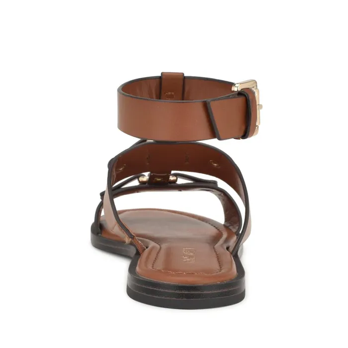 Jouise Ankle Strap Flat Sandals Brown Women Nine West Flats Jouise Ankle Strap Flat Sandals Brown Women Nine West Flats