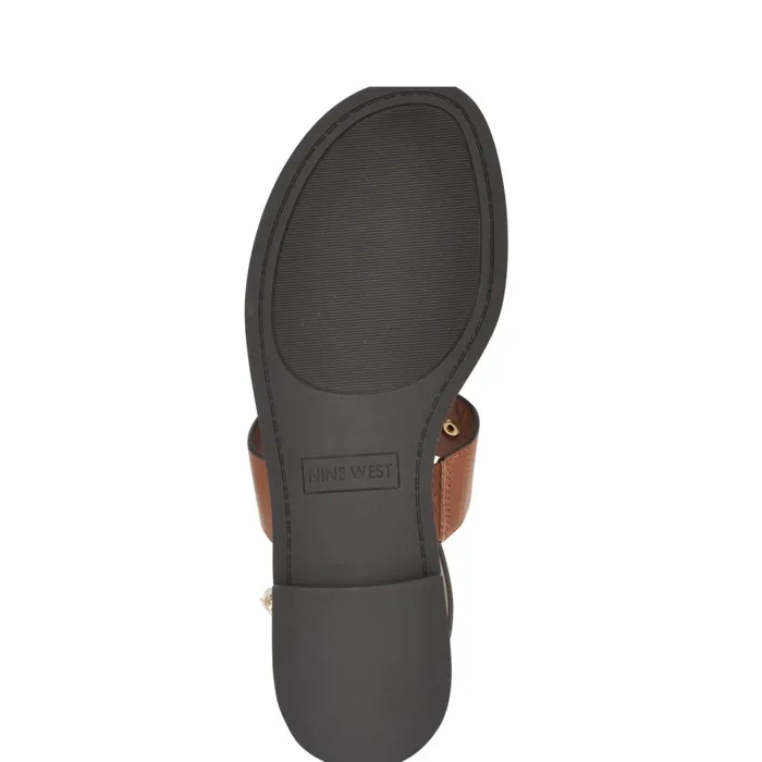Jouise Ankle Strap Flat Sandals Brown Women Nine West Flats Jouise Ankle Strap Flat Sandals Brown Women Nine West Flats