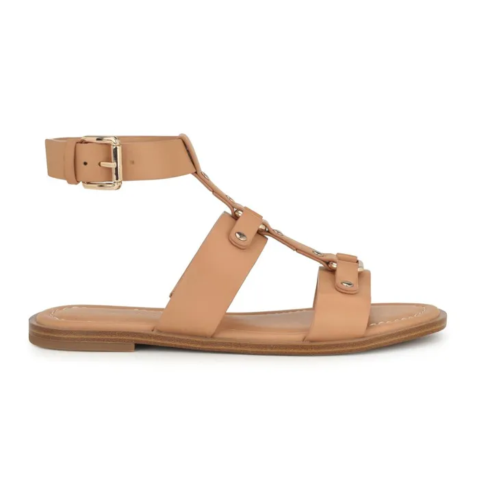Jouise Ankle Strap Flat Sandals Light Natural Women Nine West Casual