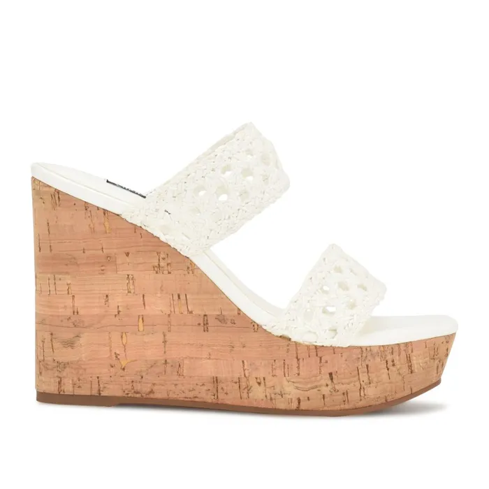 Kalani Wedge Sandals White Women Nine West Wedges