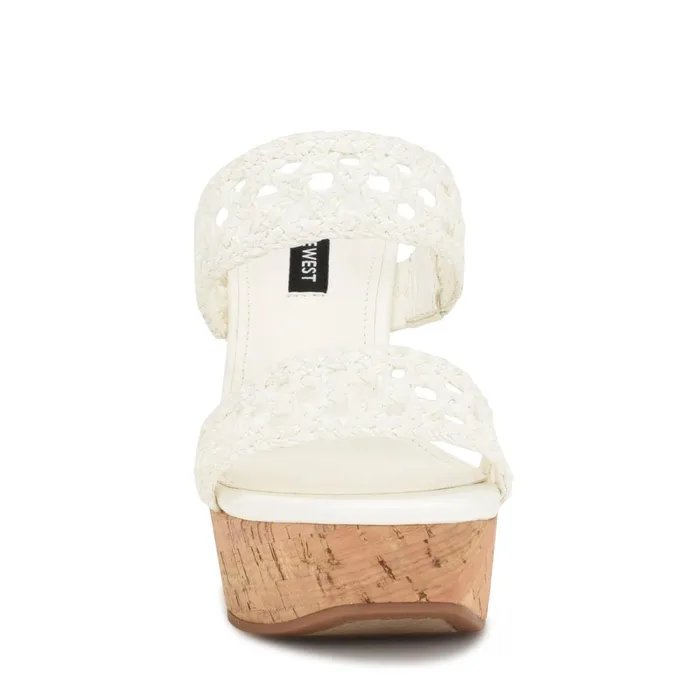 Kalani Wedge Sandals White Women Nine West Wedges Kalani Wedge Sandals White Women Nine West Wedges