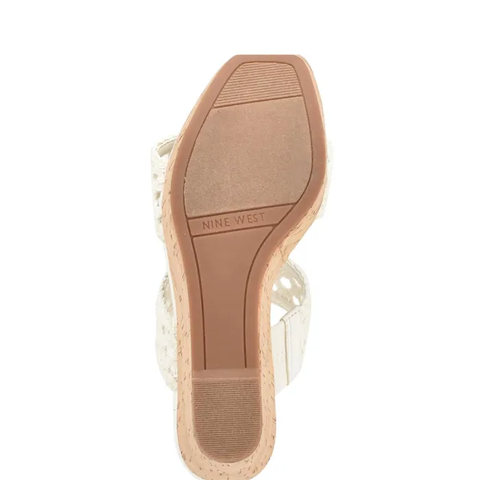 Kalani Wedge Sandals White Women Nine West Wedges Kalani Wedge Sandals White Women Nine West Wedges