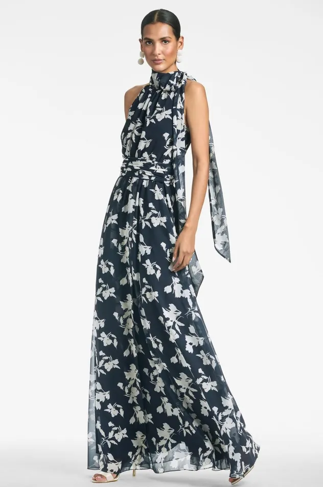Kayla Gown 8211 Navy Venetia Petal Women Sachin and Babi Boho