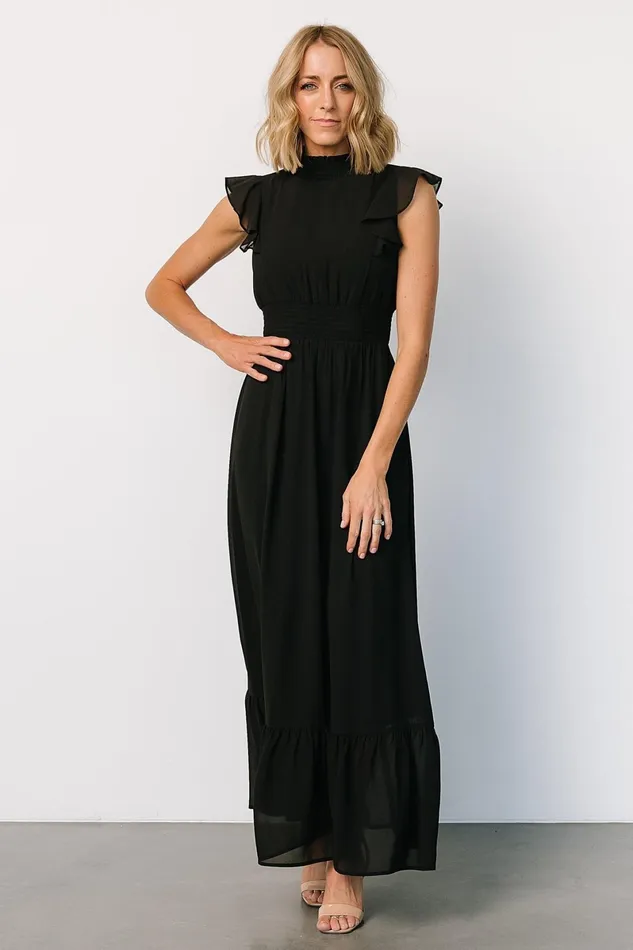 Kearny Ruffle Maxi Dress Black Women Baltic Born Maxi Dresses Kearny Ruffle Maxi Dress Black Women Baltic Born Maxi Dresses