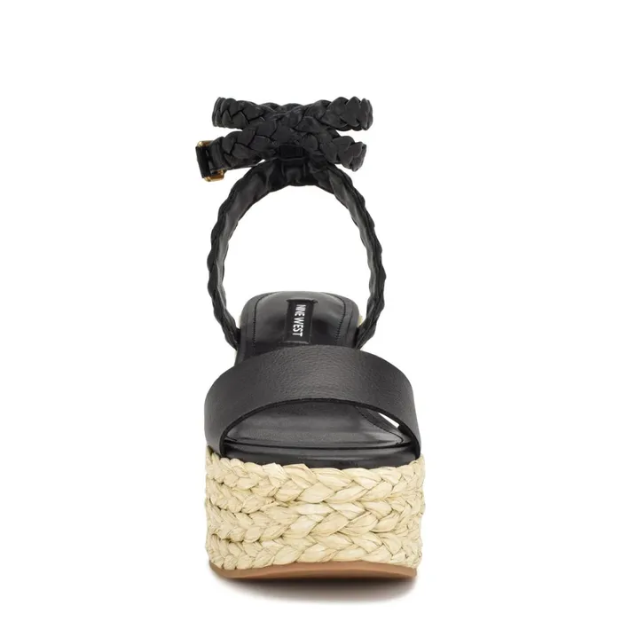 Keily Espadrille Wedge Sandals Black Women Nine West Wedges