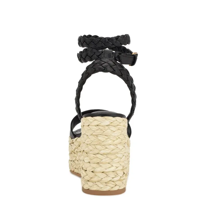 Keily Espadrille Wedge Sandals Black Women Nine West Wedges