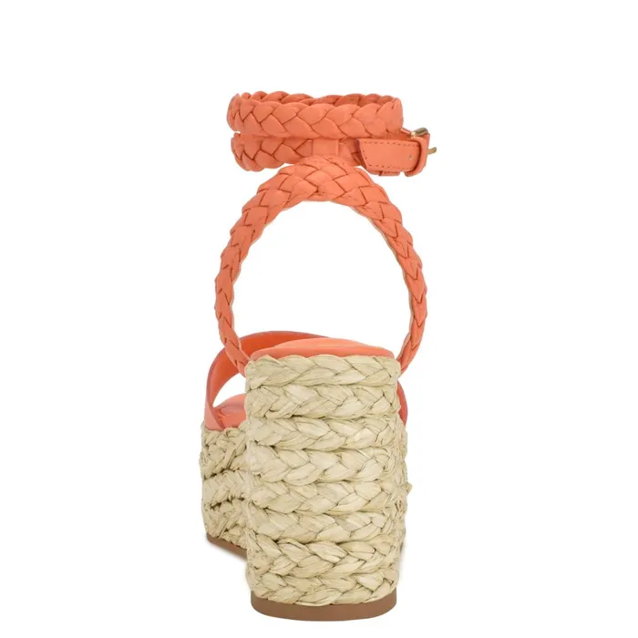 Keily Espadrille Wedge Sandals Orange Women Nine West Wedges