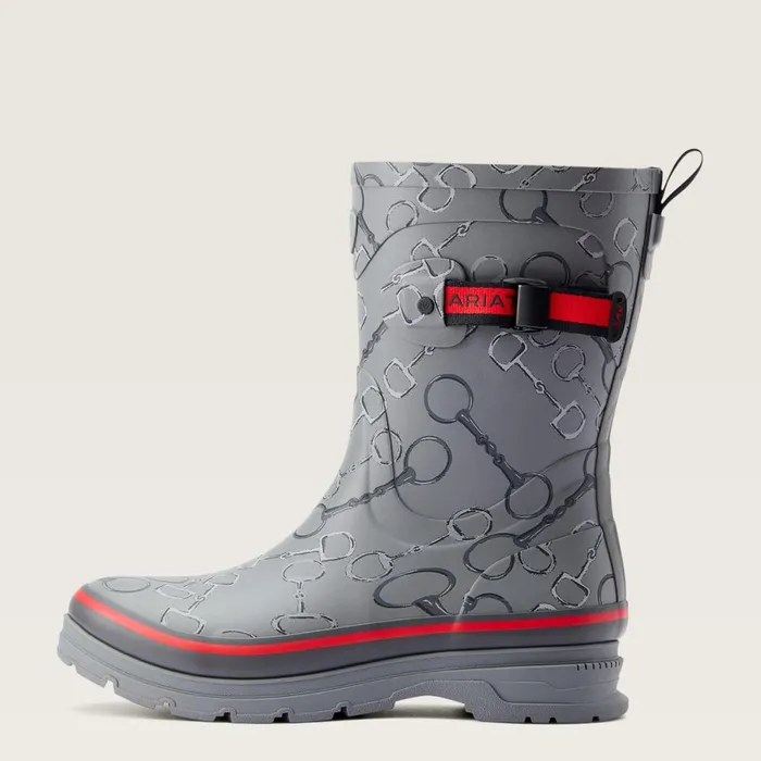 Kelmarsh Mid Rubber Boot Grey Bit Print Women Ariat Booties Kelmarsh Mid Rubber Boot Grey Bit Print Women Ariat Booties