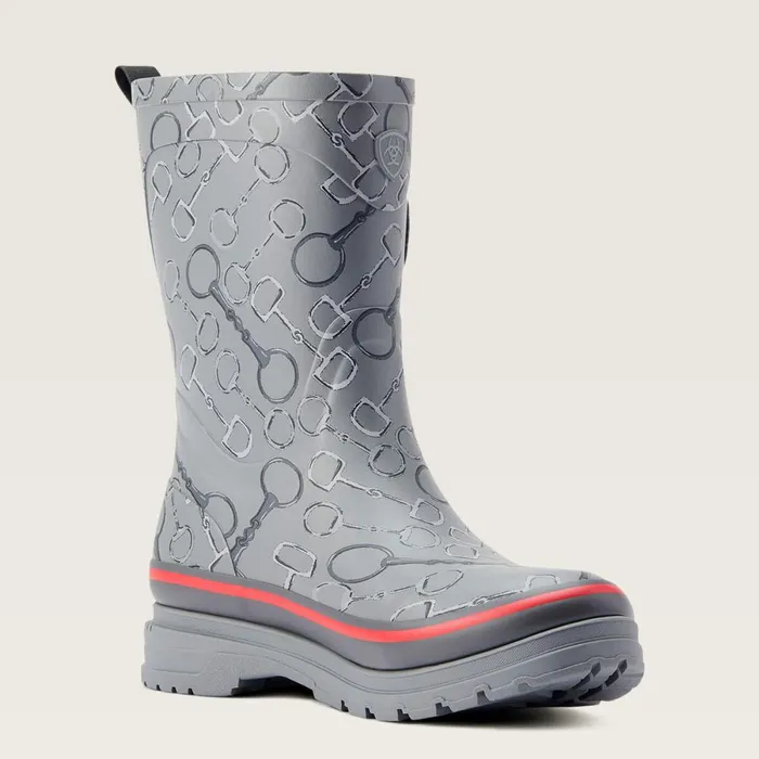 Kelmarsh Mid Rubber Boot Grey Bit Print Women Ariat Booties Kelmarsh Mid Rubber Boot Grey Bit Print Women Ariat Booties