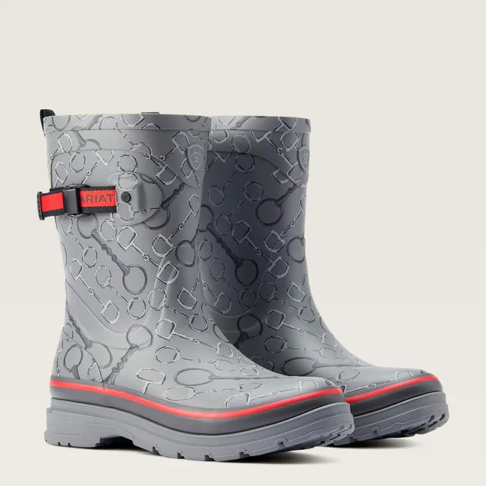 Kelmarsh Mid Rubber Boot Grey Bit Print Women Ariat Booties Kelmarsh Mid Rubber Boot Grey Bit Print Women Ariat Booties
