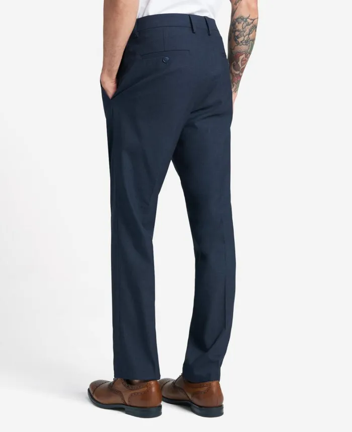 Kenneth Cole Dress Pants Men Premium Stretch Twill SlimFit Flex Waistband Dress Pant Dark Navy