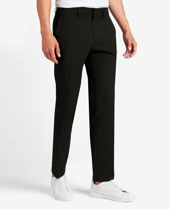 Kenneth Cole Dress Pants Men Stretch Micro Check ModernFit TECHNICOLE Dress Pant Black