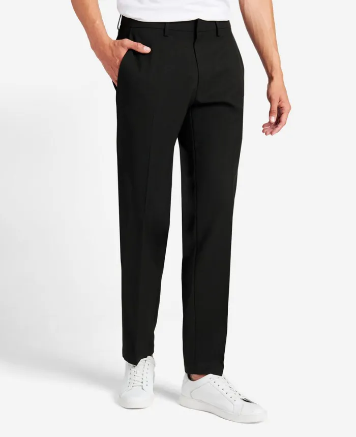 Kenneth Cole Dress Pants Men Stretch Micro Check ModernFit TECHNICOLE Dress Pant Black