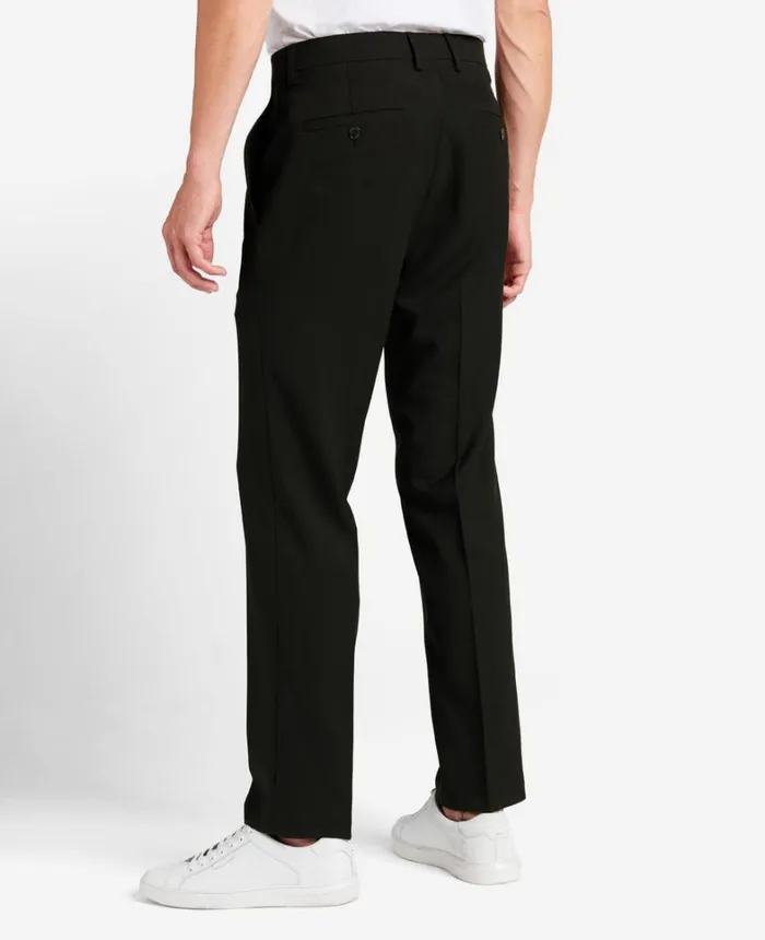Kenneth Cole Dress Pants Men Stretch Micro Check ModernFit TECHNICOLE Dress Pant Black
