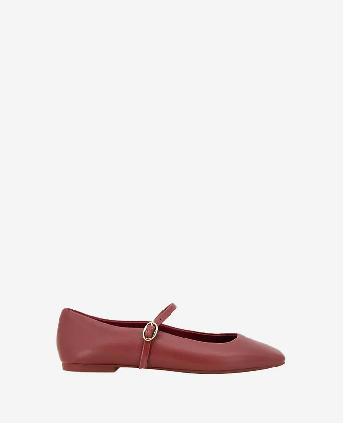 Kenneth Cole Flats and Loafers Women Jasper Leather Ballet Flat Rio Red Leather