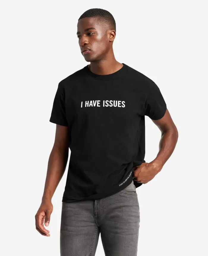 Kenneth Cole Polos and TShirts Men Site Exclusive I Have Issues TShirt Black Kenneth Cole Polos and TShirts Men Site Exclusive I Have Issues TShirt Black