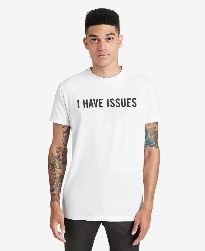 Kenneth Cole Polos and TShirts Men Site Exclusive I Have Issues TShirt White Kenneth Cole Polos and TShirts Men Site Exclusive I Have Issues TShirt White