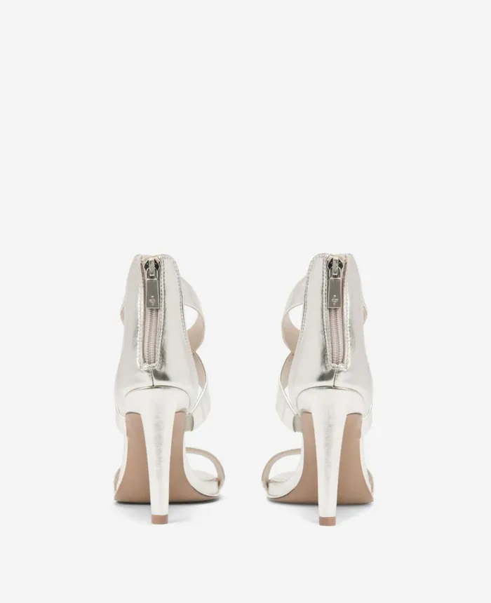 Kenneth Cole Sandals and Wedges Women Brooke Cross Strap Heeled Sandal Light Gold Pu Kenneth Cole Sandals and Wedges Women Brooke Cross Strap Heeled Sandal Light Gold Pu