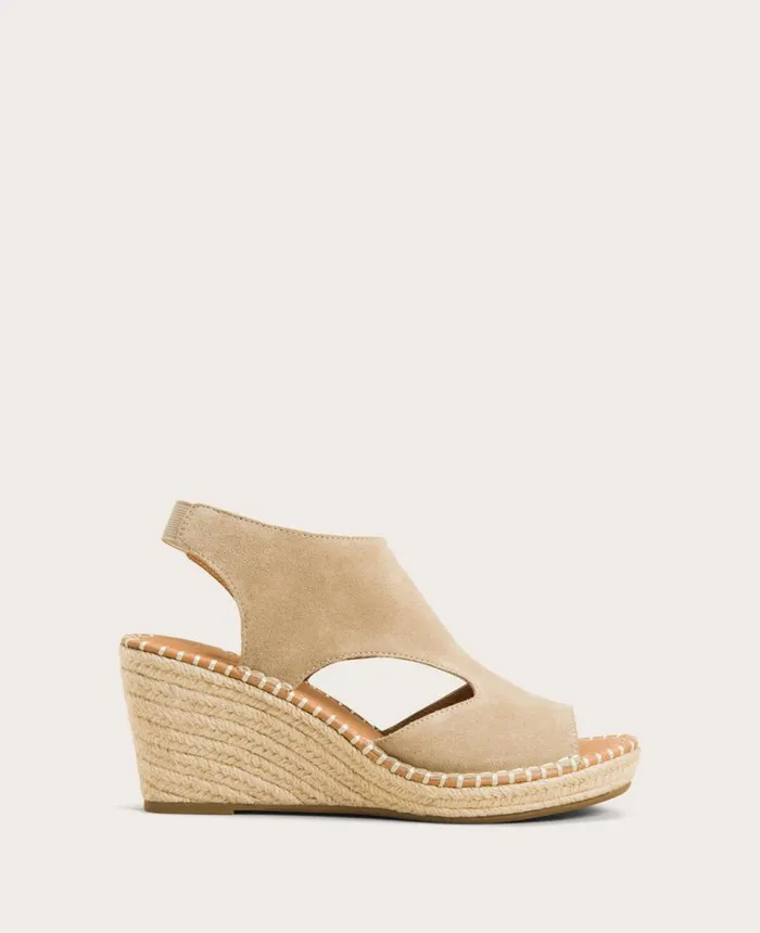 Kenneth Cole Sandals and Wedges Women GENTLE SOULS Cody Suede Espadrille Wedge Mushroom Suede