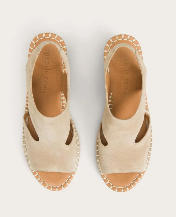 Kenneth Cole Sandals and Wedges Women GENTLE SOULS Cody Suede Espadrille Wedge Mushroom Suede Kenneth Cole Sandals and Wedges Women GENTLE SOULS Cody Suede Espadrille Wedge Mushroom Suede