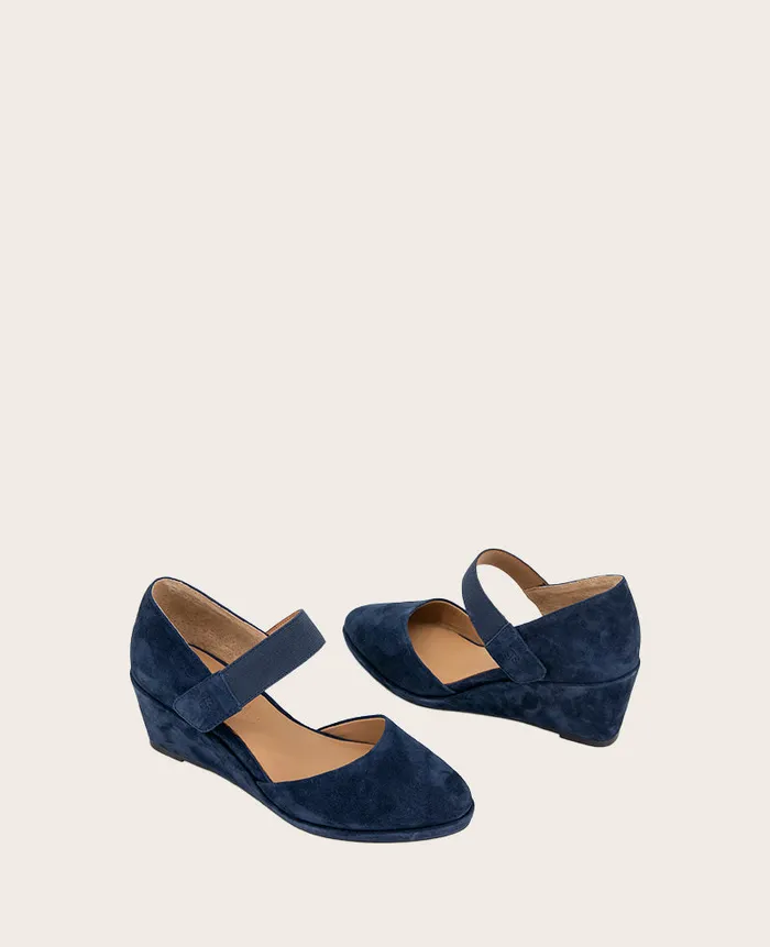 Kenneth Cole Sandals and Wedges Women GENTLE SOULS Oriana Suede Wedge Navy Suede Kenneth Cole Sandals and Wedges Women GENTLE SOULS Oriana Suede Wedge Navy Suede