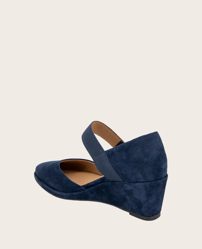 Kenneth Cole Sandals and Wedges Women GENTLE SOULS Oriana Suede Wedge Navy Suede Kenneth Cole Sandals and Wedges Women GENTLE SOULS Oriana Suede Wedge Navy Suede