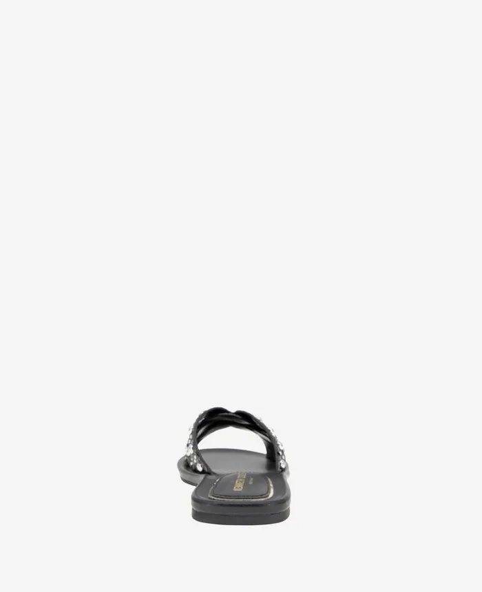 Kenneth Cole Sandals and Wedges Women Jula Flat Sandal Black Raffia Kenneth Cole Sandals and Wedges Women Jula Flat Sandal Black Raffia
