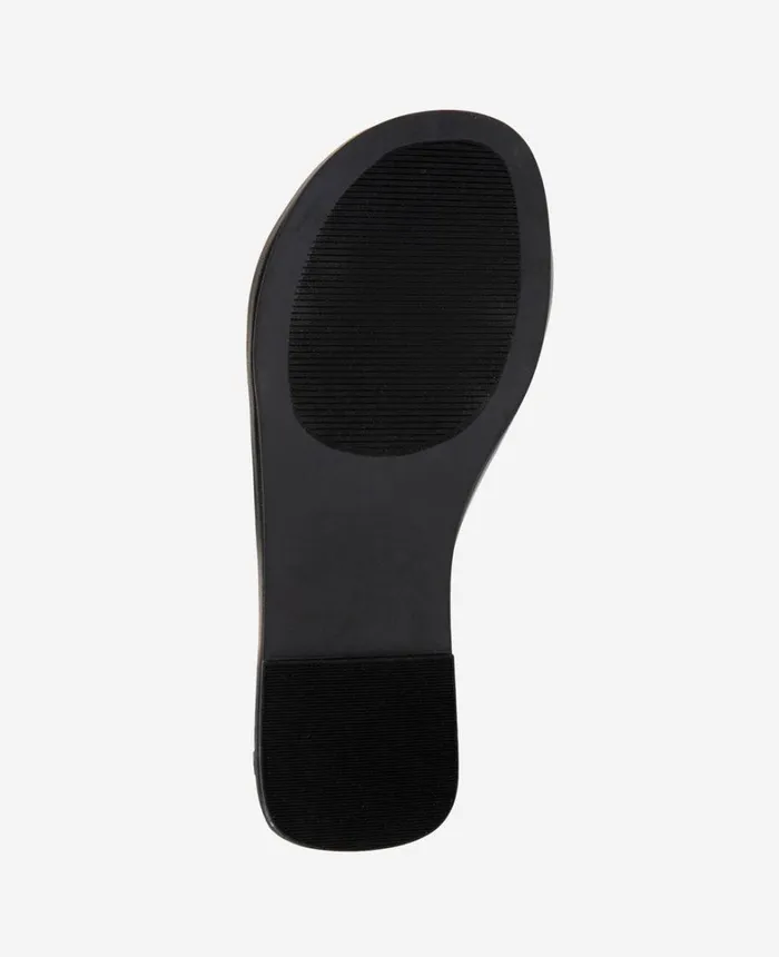 Kenneth Cole Sandals and Wedges Women Jula Flat Sandal Black Raffia Kenneth Cole Sandals and Wedges Women Jula Flat Sandal Black Raffia