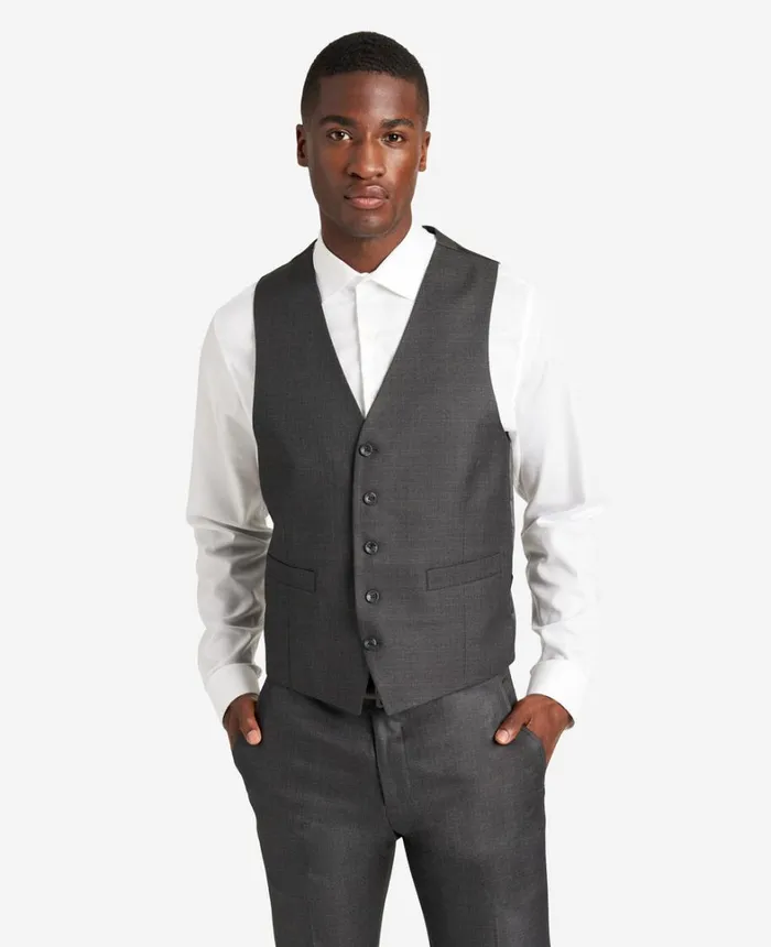 Kenneth Cole Suits and Suit Separates Men Ready Flex SlimFit Suit Separate Vest Gunmetal