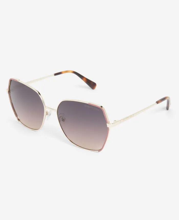 Kenneth Cole Sunglasses Women Metal Geometric Sunglasses Gold