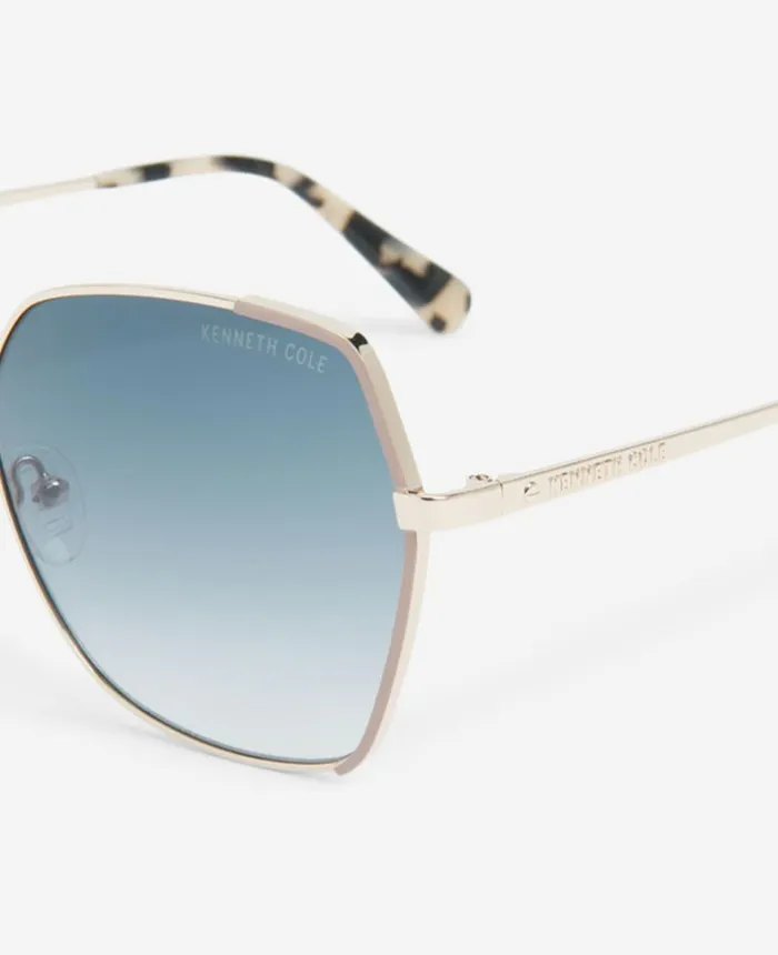 Kenneth Cole Sunglasses Women Metal Geometric Sunglasses Shiny Gold Kenneth Cole Sunglasses Women Metal Geometric Sunglasses Shiny Gold