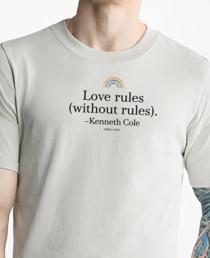 Kenneth Cole TShirts MenWomen LOVE Regular Tee Faded Bone