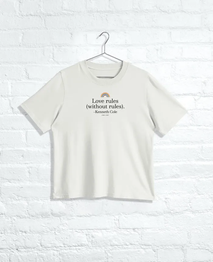 Kenneth Cole TShirts MenWomen LOVE Regular Tee Faded Bone